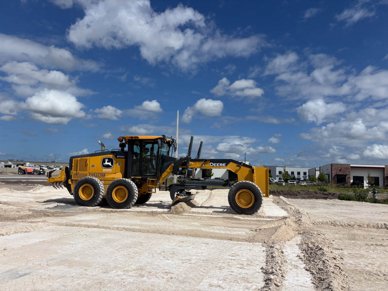 Grading and paving operations on commercial site